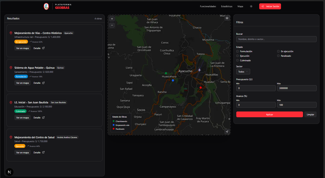 Plataforma GeoObras Ayacucho